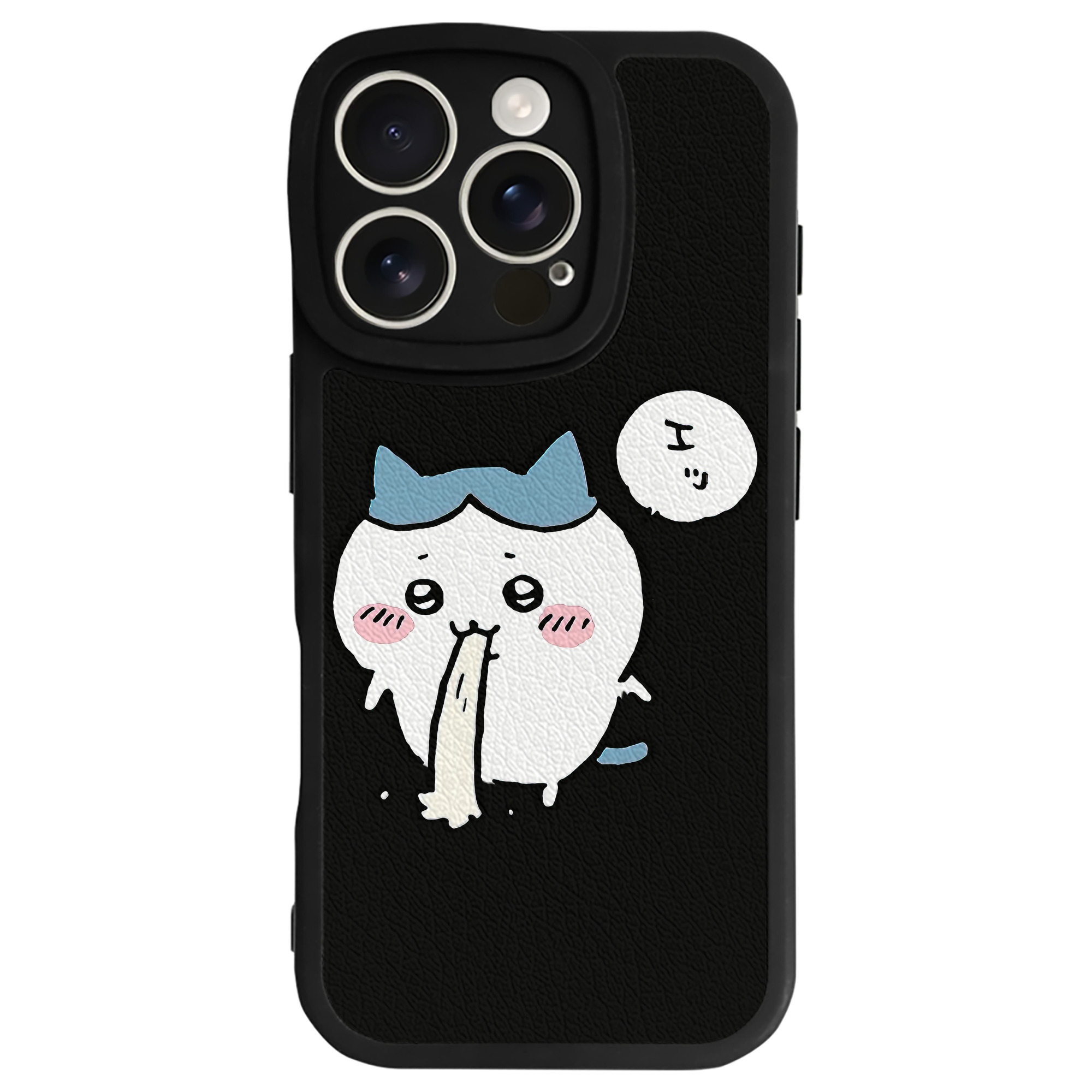 （画像用） ちいかわ ハチワレ Chii-kawa hachiware 【iPhone 16シリーズ対応】シリコンスマホケース（レザー調） 材質：シリコン